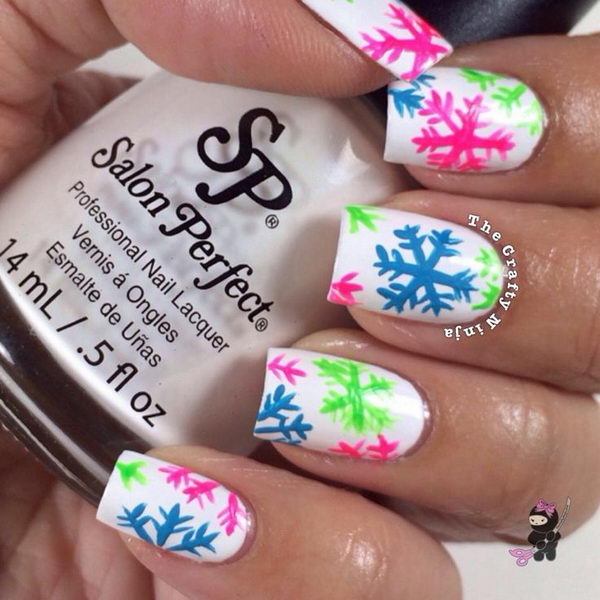 Cool Snowflake Nail Art. As symbols of the winter season, snowflake nail art are wonderful and can instantly make a regular manicure look like a work of art.