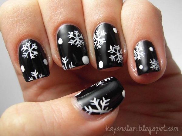 Cool Snowflake Nail Art. As symbols of the winter season, snowflake nail art are wonderful and can instantly make a regular manicure look like a work of art.