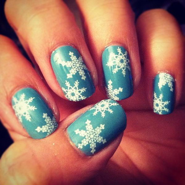 Cool Snowflake Nail Art. As symbols of the winter season, snowflake nail art are wonderful and can instantly make a regular manicure look like a work of art.