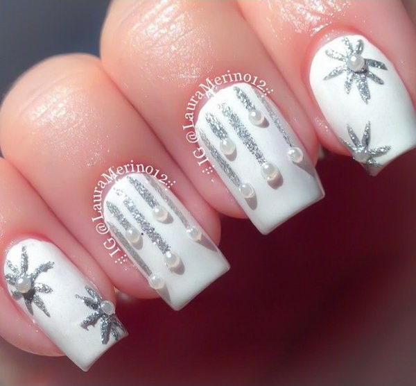 Cool Snowflake Nail Art. As symbols of the winter season, snowflake nail art are wonderful and can instantly make a regular manicure look like a work of art.