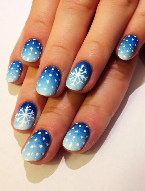 Cool Snowflake Nail Art. As symbols of the winter season, snowflake nail art are wonderful and can instantly make a regular manicure look like a work of art.