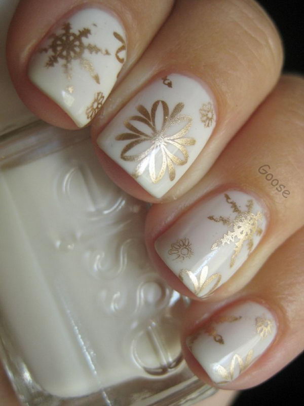 Cool Snowflake Nail Art. As symbols of the winter season, snowflake nail art are wonderful and can instantly make a regular manicure look like a work of art.