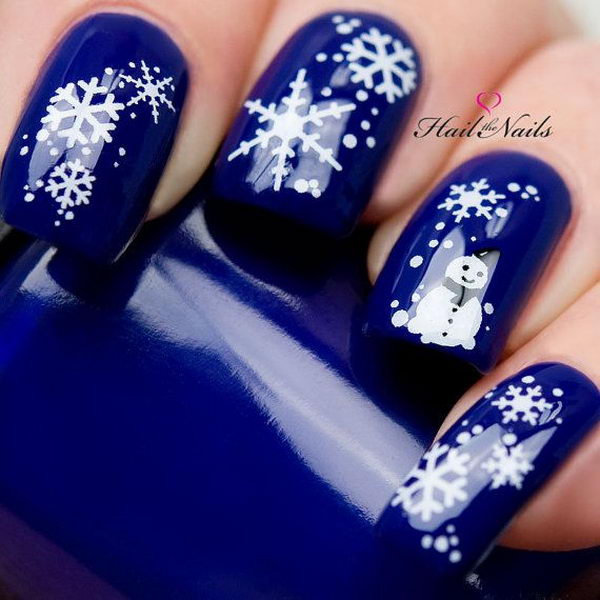 Cool Snowflake Nail Art. As symbols of the winter season, snowflake nail art are wonderful and can instantly make a regular manicure look like a work of art.