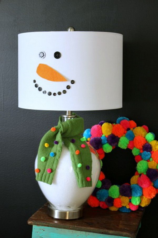 DIY snowman lamp. 