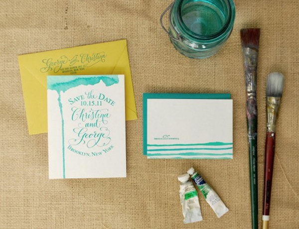 Watercolored Thank You Cards.