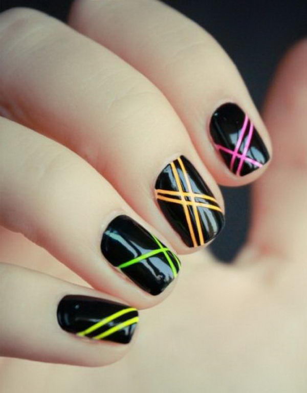 Cool Stripe Nail Art.