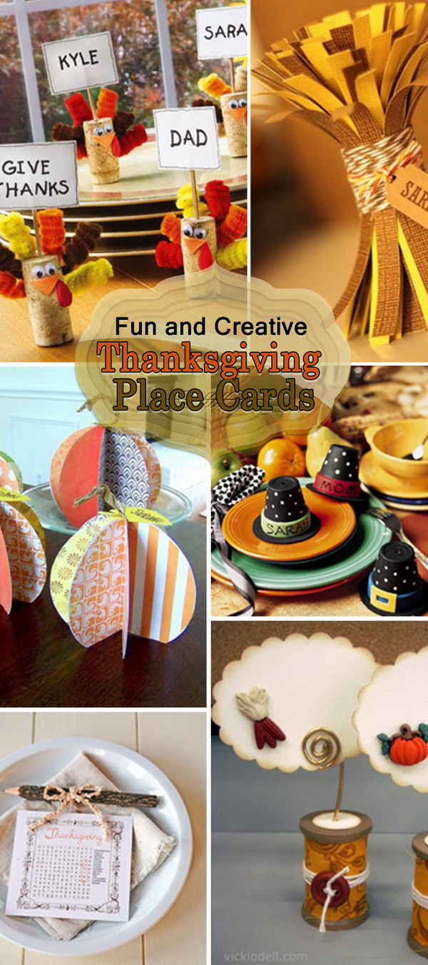 Fun and Creative Thanksgiving Place Cards!