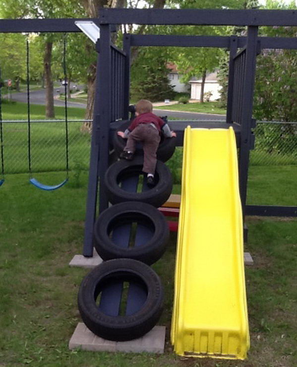 Swing set tire ladder.