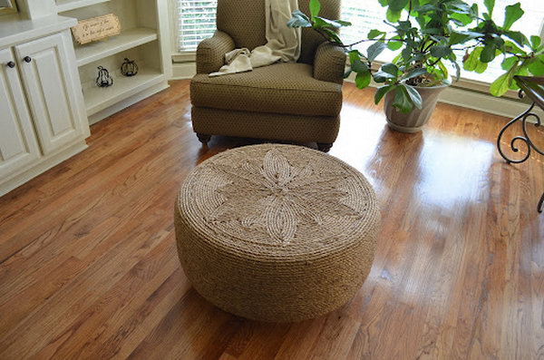 Ottoman from old tire.