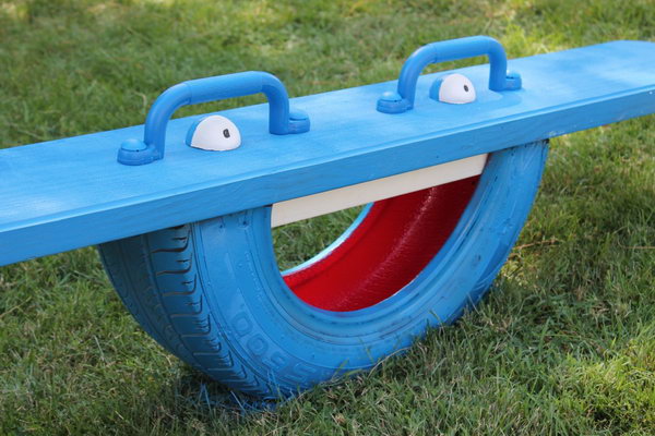 Tire totter for kids.