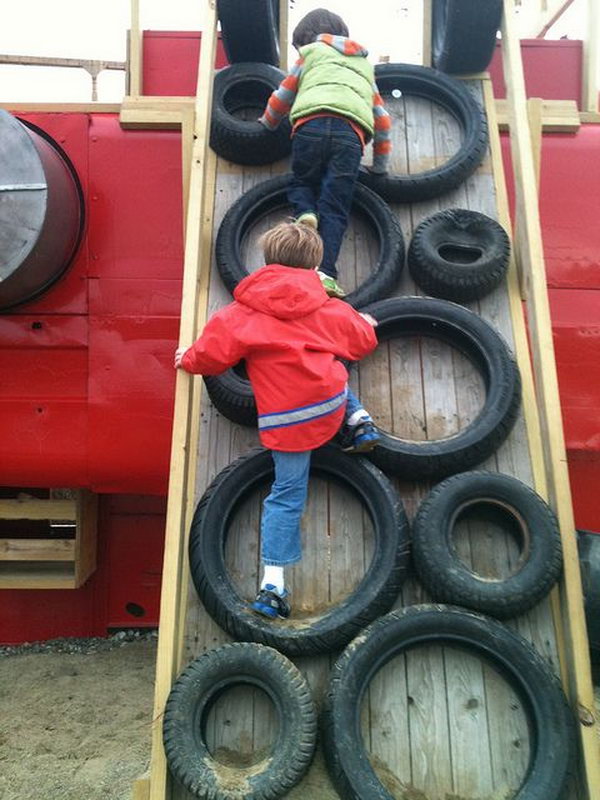 Tire climbing for kids.