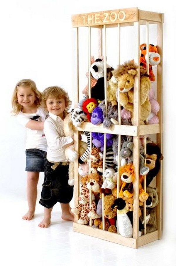 zoo soft toy storage solution,