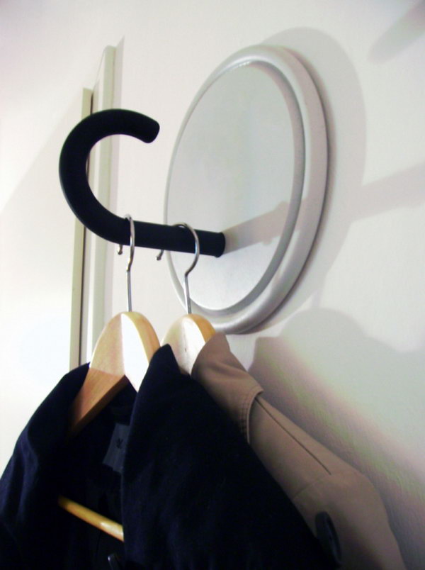 Coat rack from old umbrella.