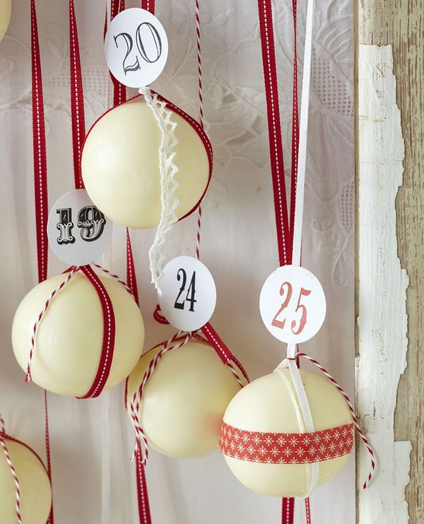 Absolutely delightful chocolate bauble advent calendar. This advent calendar is a fun, popular way for kids and adults to count down the days until Christmas. Kids would love the surprises hidden behind each day.