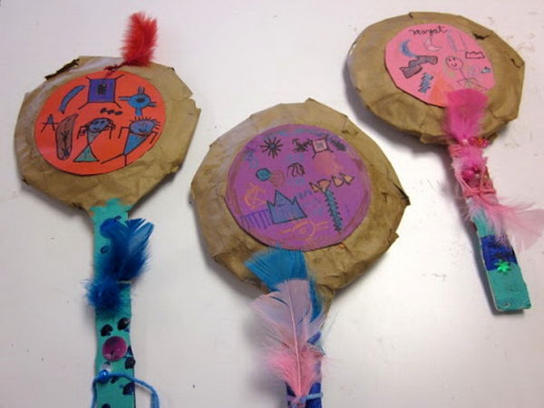 Make paper mache rattles after learning about Native American rattles, which could be used for music and dancing.  