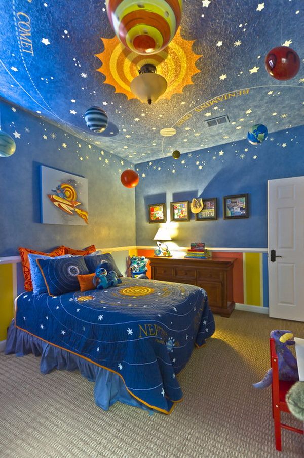 Solar System Themed Bedroom For Kids, 