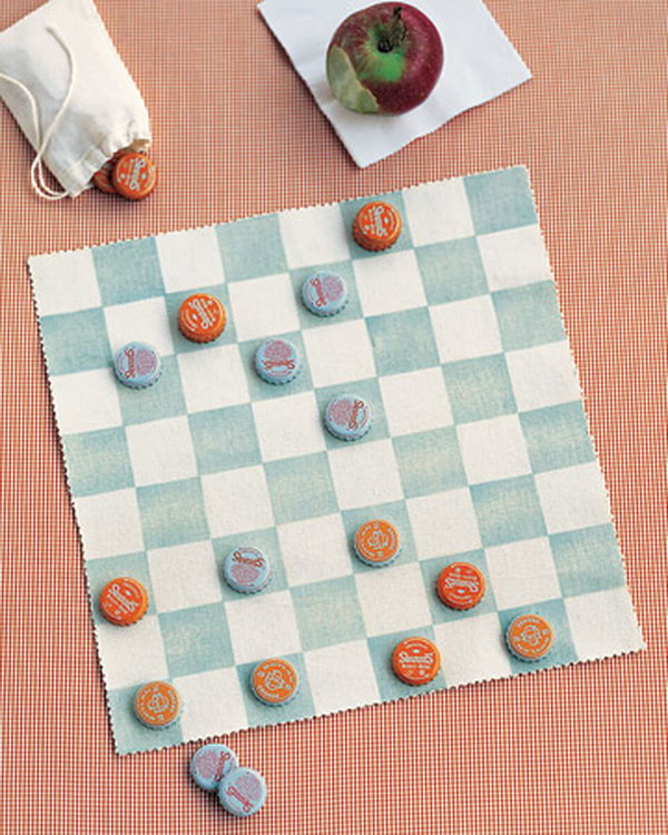 This canvas checkerboard craft ensures kids can play almost anywhere.  
