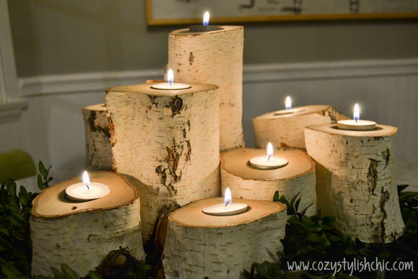 These tree stump candles are the best way to set the mood for holiday entertaining and warm up the space. 