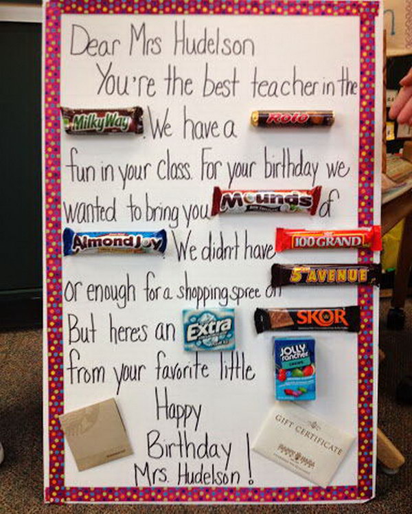 Candy Bar Card for the Teacher, 