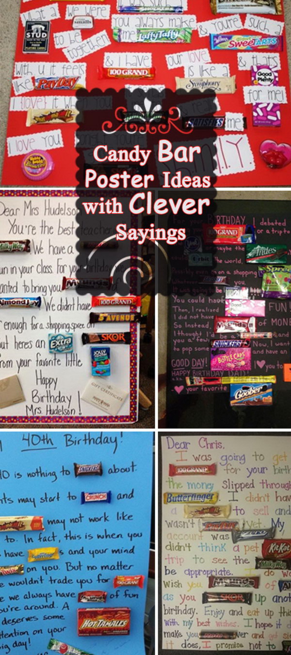 Candy Bar Poster Ideas with Clever Sayings!