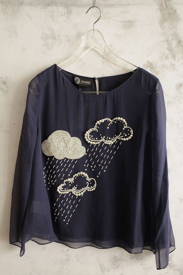 Fashionable clothes with pearl embroidery, 