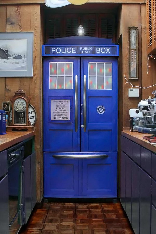 Did the Doctor just appear in your kitchen? You can actually purchase a kit to turn your fridge into the TARDIS