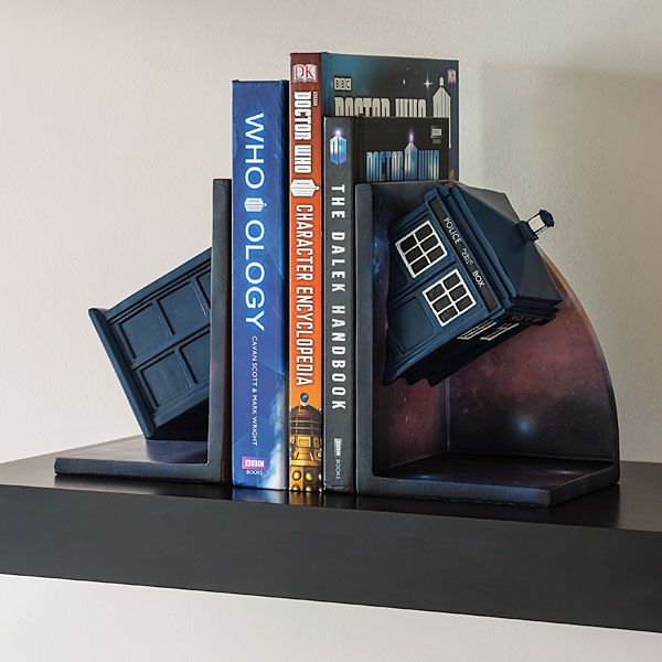 With the galaxy depicted all around the TARDIS, this bookends adds something interesting to your bookshelves.