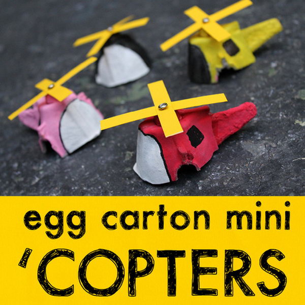 DIY Egg Carton Mini Helicopter, 