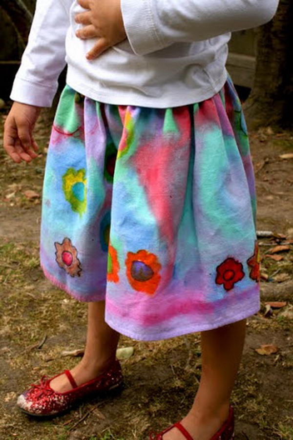 DIY Painted Skirt. Do something new today that will be fashionable all summer.