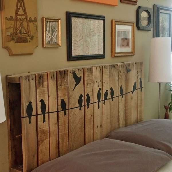 Upcycled Pallet Headboard. Not only served to isolate sleepers from drafts and cold in less insulated buildings, but also was a important decorative element in your bedrooms.