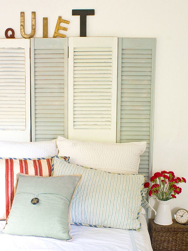 Shutter Headboard. Not only served to isolate sleepers from drafts and cold in less insulated buildings, but also was a important decorative element in your bedrooms.