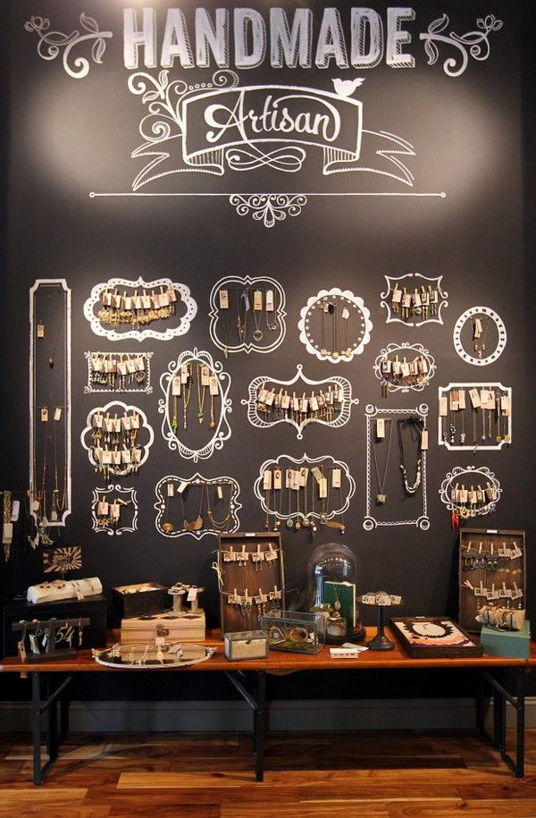Chalkboard Jewelry Display.