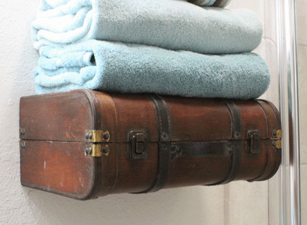 The bathroom towel shelf is lovely and the storage is brilliant.