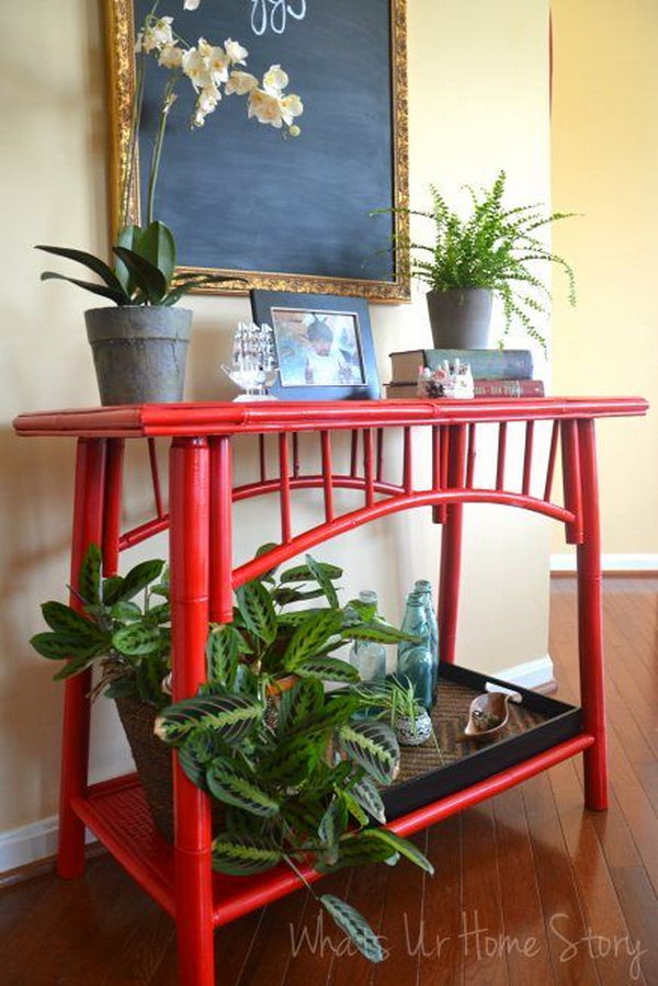 Red Painted Bamboo Furniture, 