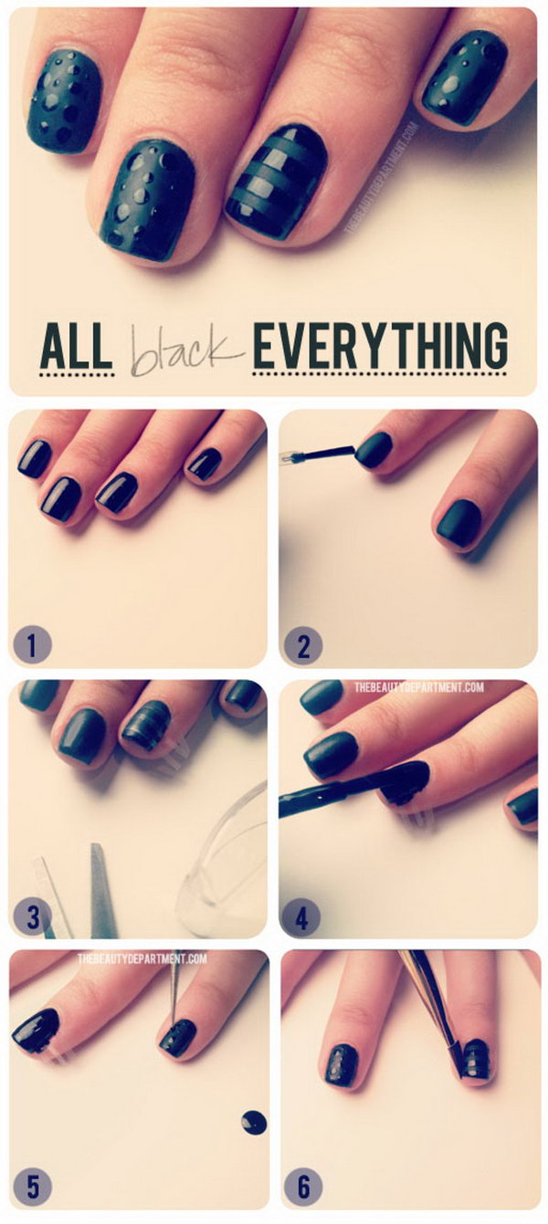 Sometimes you just want a super chic black mani. This one’s for my girls who like to live on the dark side. 