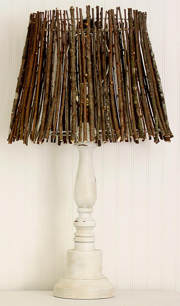 Add a little natural element to fall decorating with this twig lamp shade. 