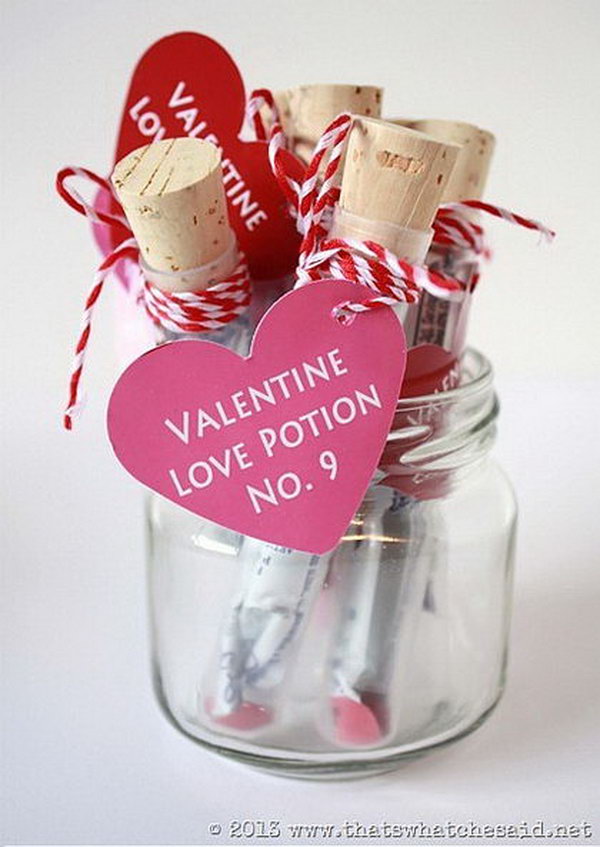 Why not give some of that love with these cute love potion valentines!  Super fun test tubes filled with a sugar-free drink pack mix! Kids think they are great because they are not the normal valentine. 