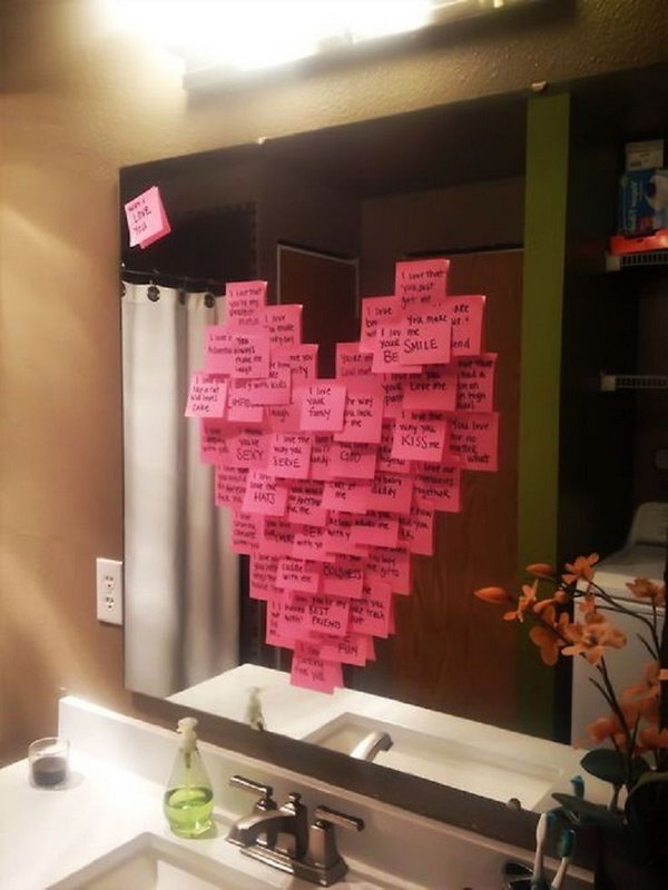 Write a different reason why you love them on each post-it note.  