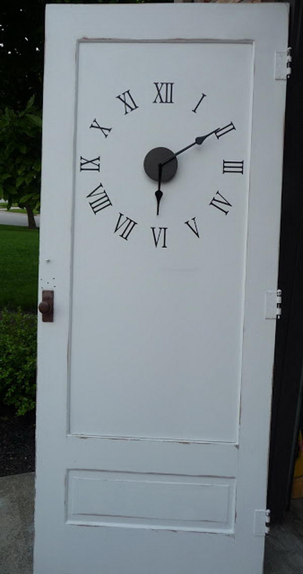 Repurposed old door clock for living room. 