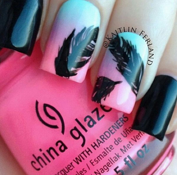 When it comes to nail art or manicures, there are so many choices. Feather design is one of the most popular nail art trend these days. Take a look at these creative feather nail art designs, which will make your nails truly stand out.