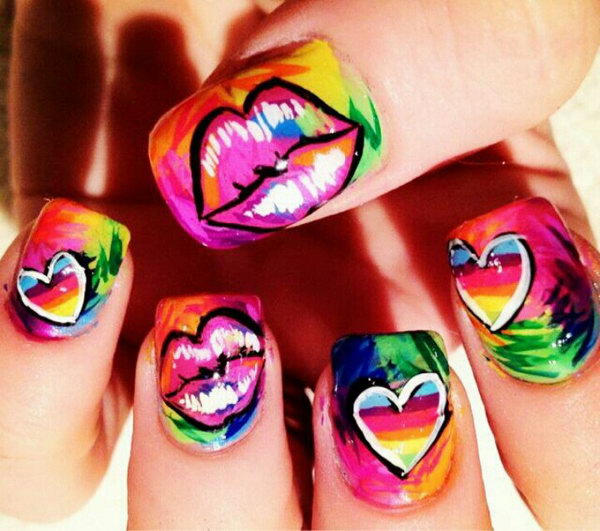 Valentine's Day is coming soon, and it doesn't only pertain to home decorating, crafting and picking gifts for your loved one. You can also decorate your nails to match the season. Take a look at these sweet kiss nail art designs and then choose one of them for yourself. Your nails will look just as sweet as the holiday is and melt your partner's heart.