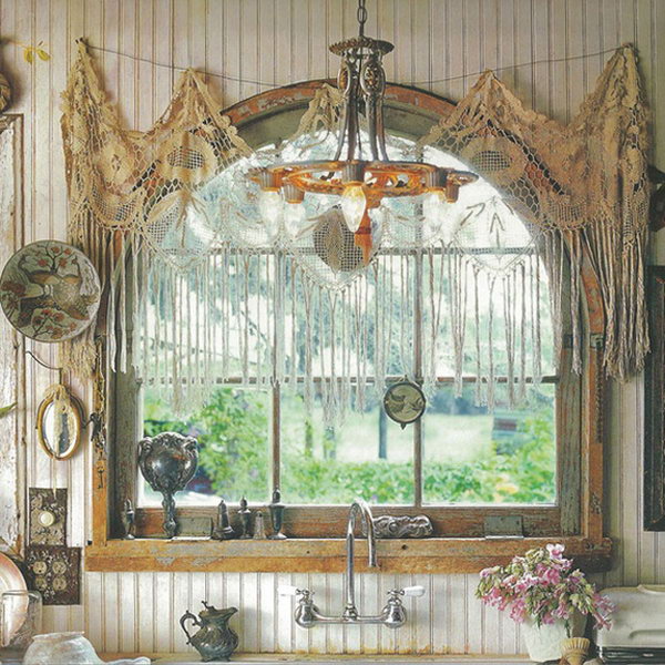 Bohemian Style Kitchen Window Treatment, 