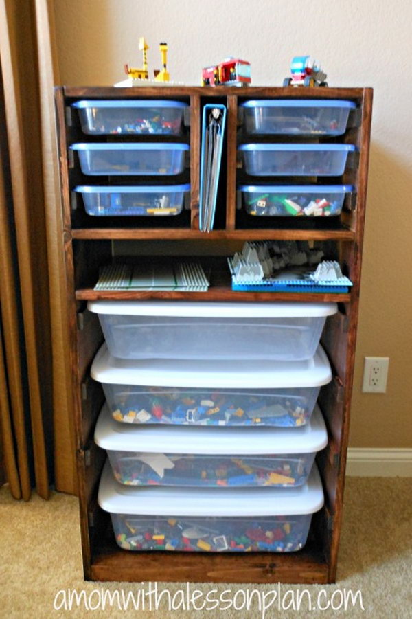 DIY Lego storage solution. 