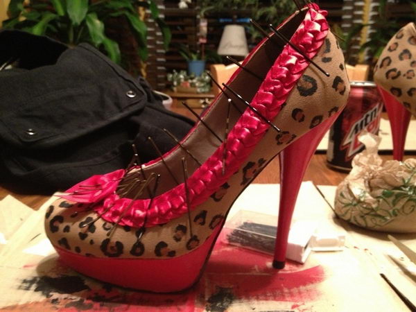 DIY Leopard Print Shoe.