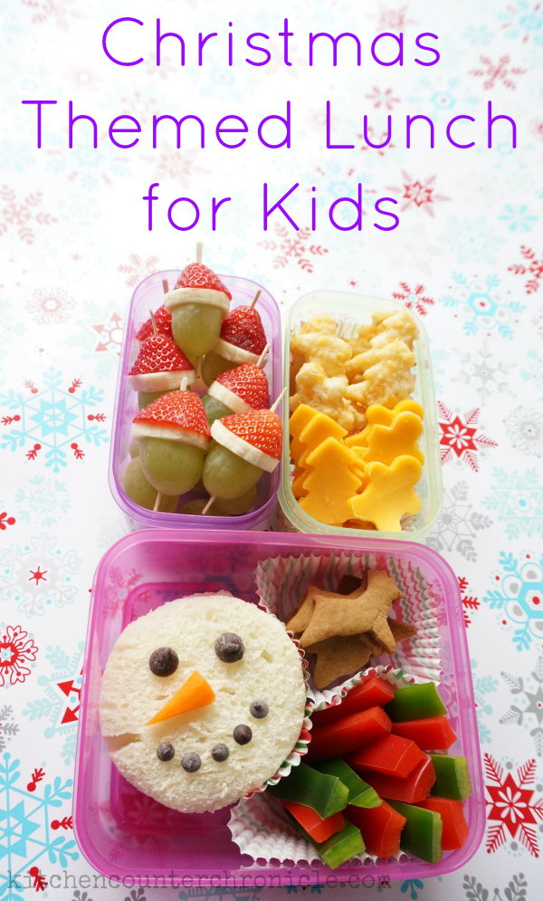 This Christmas lunch will surely make your kids delightfully surprised when they open their lunch box. 