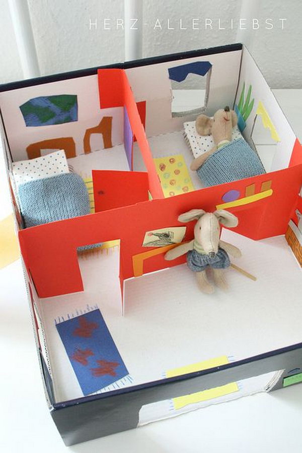 Shoebox doll house for kids, 