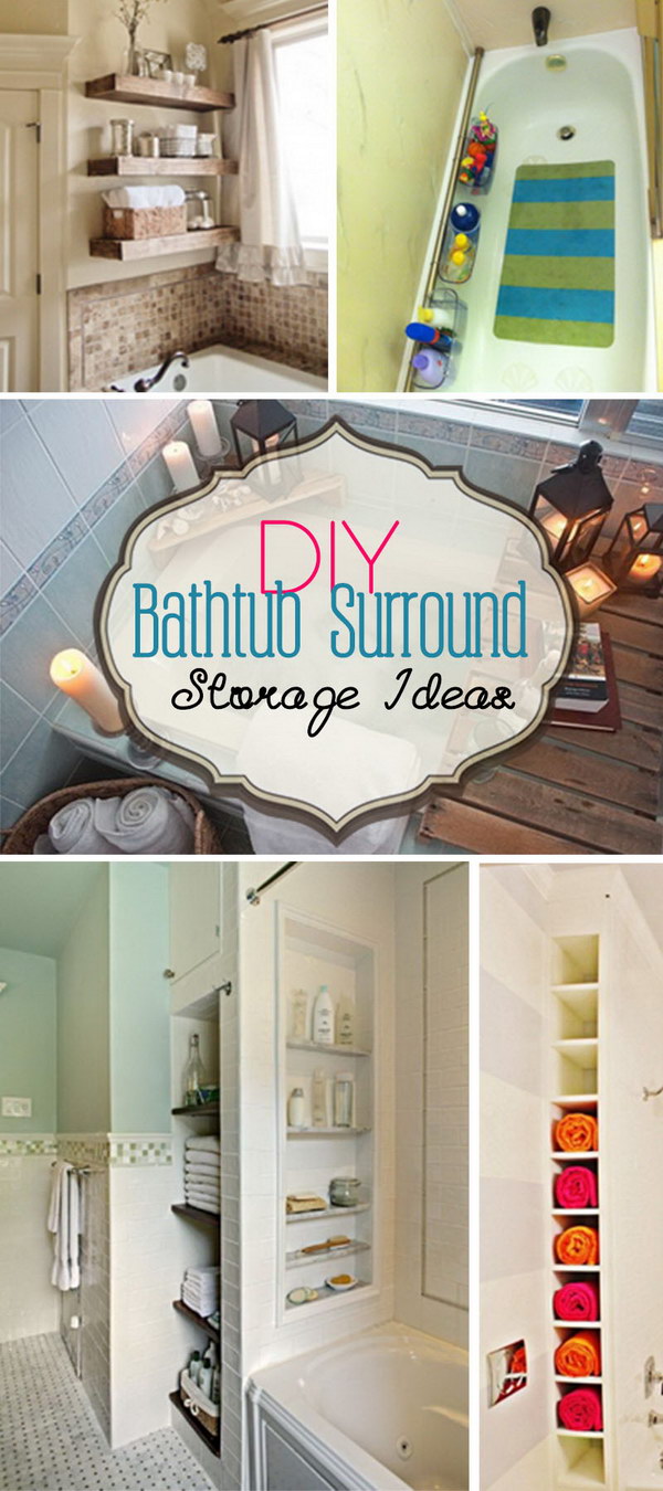 DIY Bathtub Surround Storage Ideas!