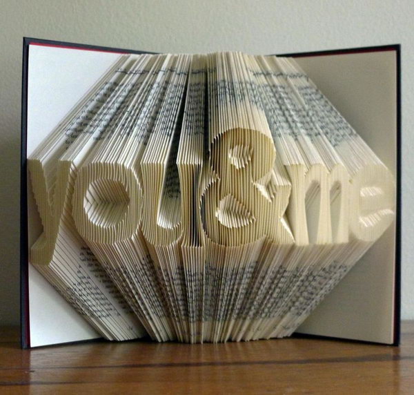Folded Book Art Sculpture. This artwork is a creative and novel gift idea for your besties. This foled book art sculpture is a wonderful ornament for the desk. 