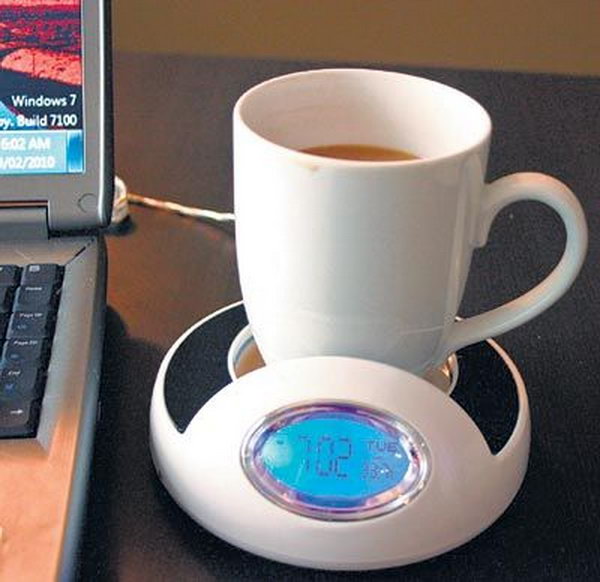 USB Coffee Warmer. Want to have some hot beverage during your work? This USB warmer will give you some enjoyable time. Only using your computer, it is such a lovely gadget for office.