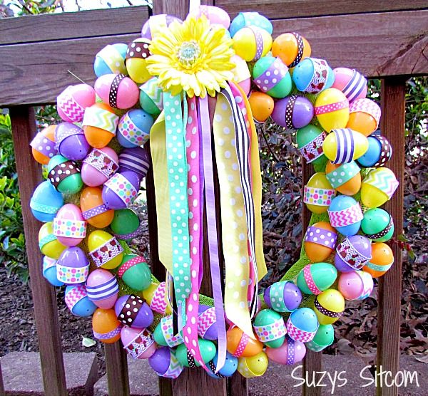 Apply these colorful eggs into a wreath and use some ribbons to decorate it. It will definitely light up your Easter festival.